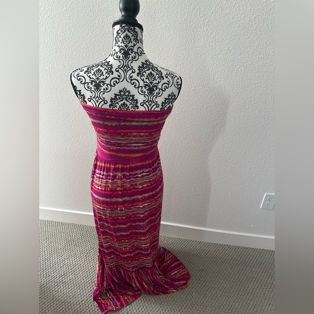 Curations Vibrant Multicolor Strapless Dress W/ F… - image 2